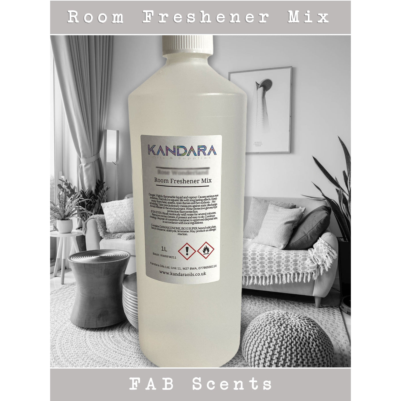 1 Litre Pre-Made Room Freshener Mix - Fab Scents