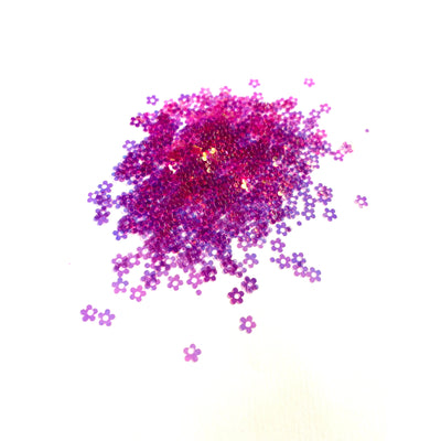 Pink Flower Shaped Glitter