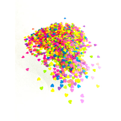 Neon Hearts Shaped Glitter Mix