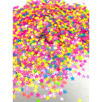 Neon Stars Shaped Glitter Mix