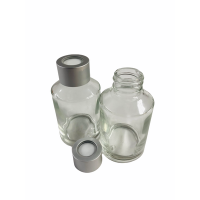100ml Clear Diffuser Bottles & Silver Caps